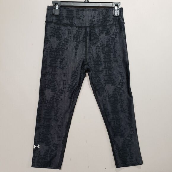 Under Armour Womens Compression Capri Leggings Black Snake Skin Printed M - Picture 1 of 7
